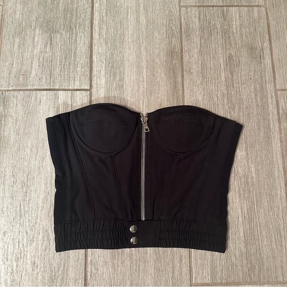 RtA Vicki Corset Bustier Zipper Detail Black top - Picture 2 of 7